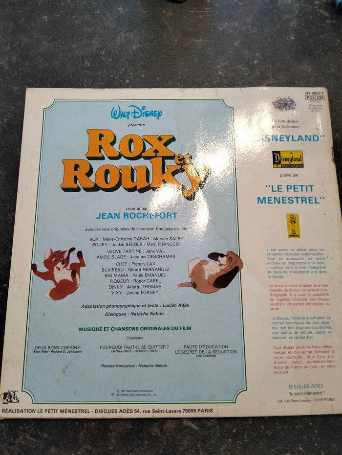 Vinyle histoire Rox et Rouky ( Disney) - photo numéro 2