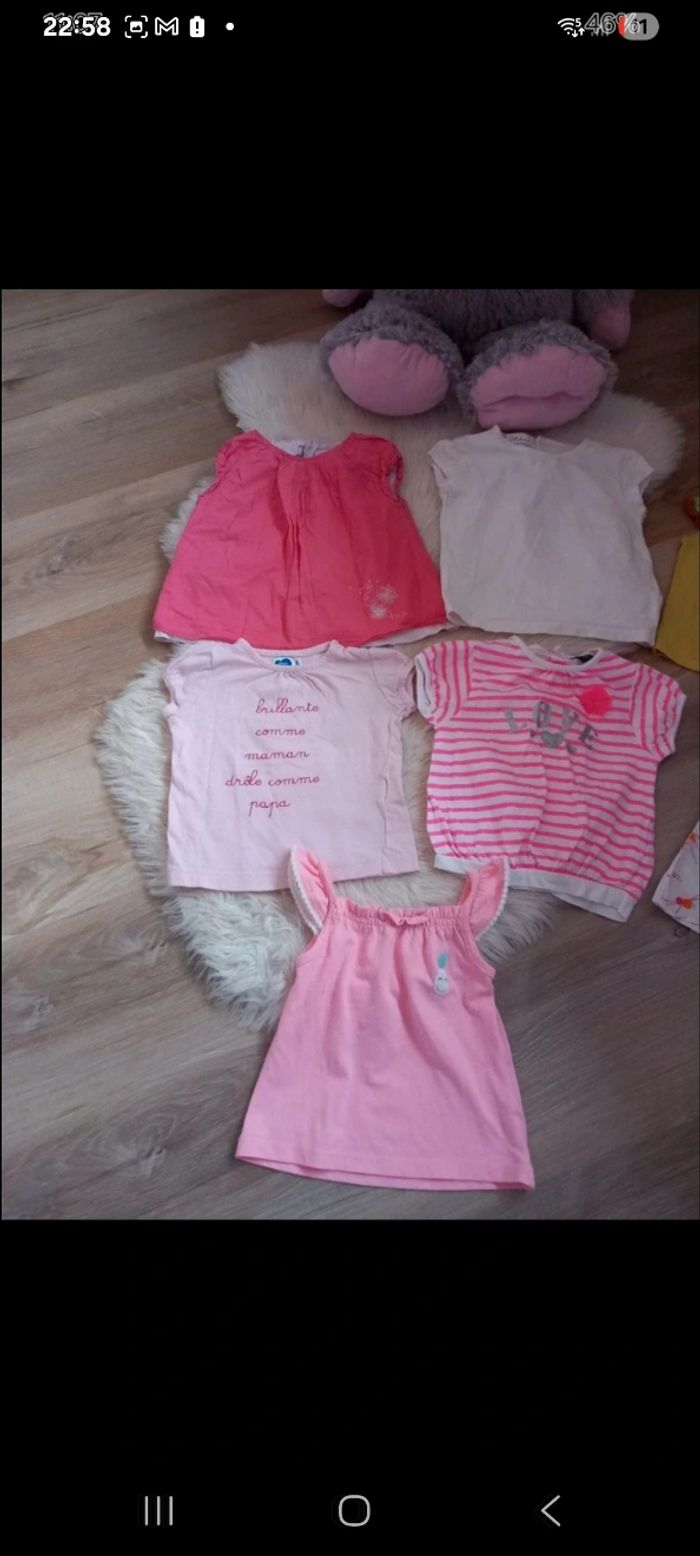 Lots de 7 haut 12 mois tee-shirt blouse plusieurs marques - photo numéro 2