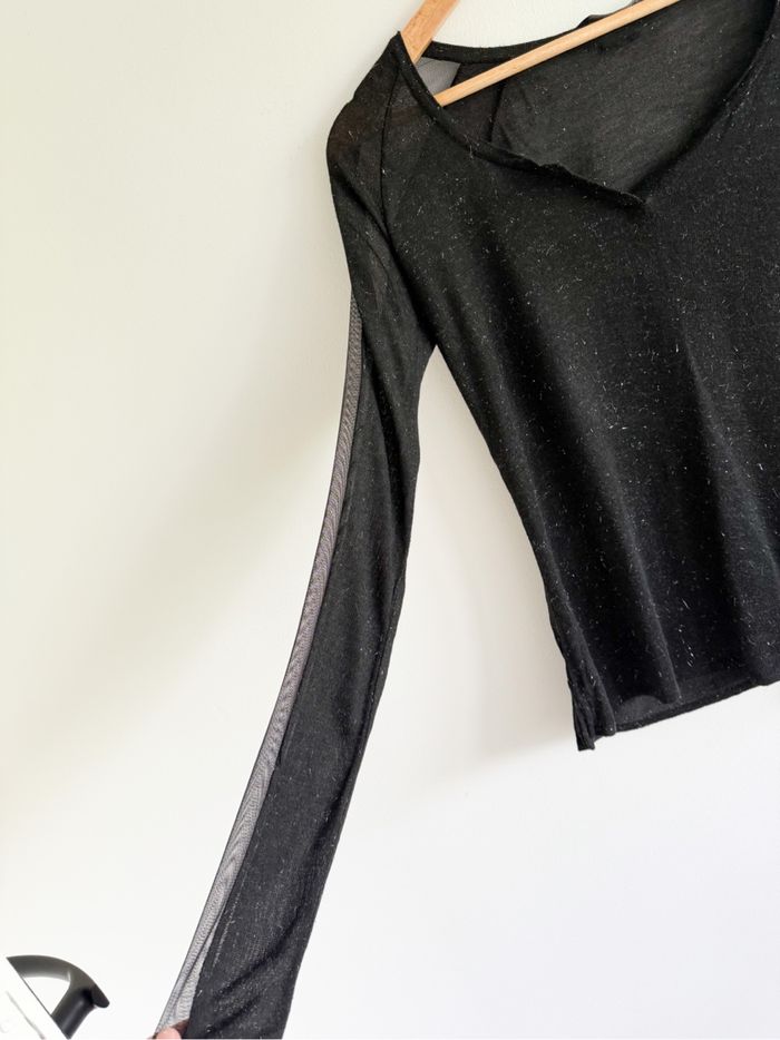 Blouse manches longues noir argenté bonobo taille 34 XS - photo numéro 3