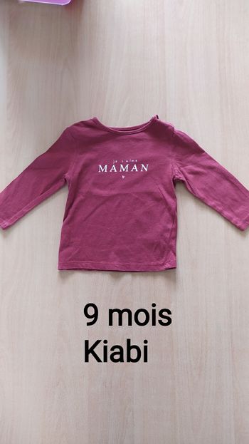 Tee shirt manches longues 9 mois Kiabi