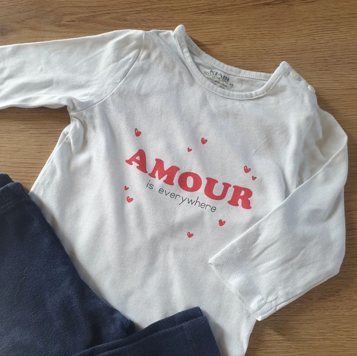 🩷 Ensemble tee-shirt ML legging 6 mois Kiabi/Petit bateau #emyfleury_6moisfille - photo numéro 2