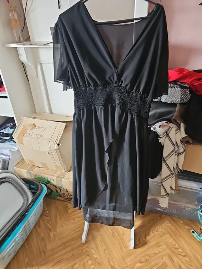 T-shirt asymétrique noir t44 curve