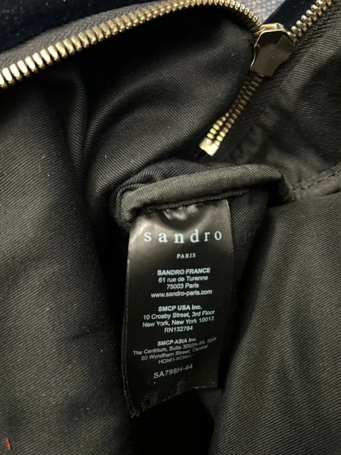 Magnifique sac a dos en velours Sandro noir bleu nuit - photo numéro 5