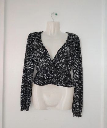 Blouse courte (crop top) manches longues à poids