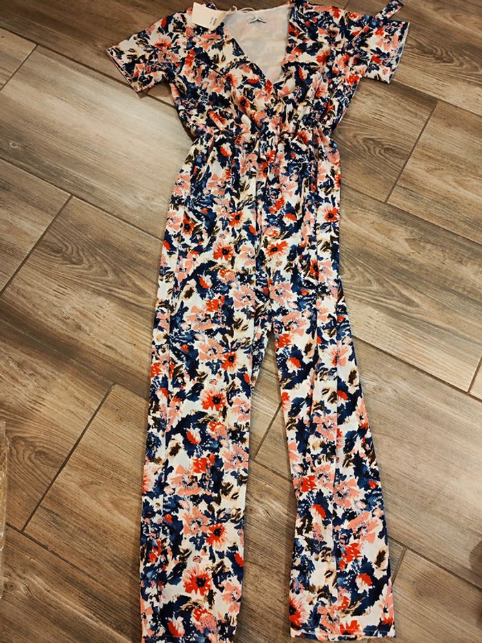 Combinaison fleurs bleu rose Lilie Rose Taille M/L