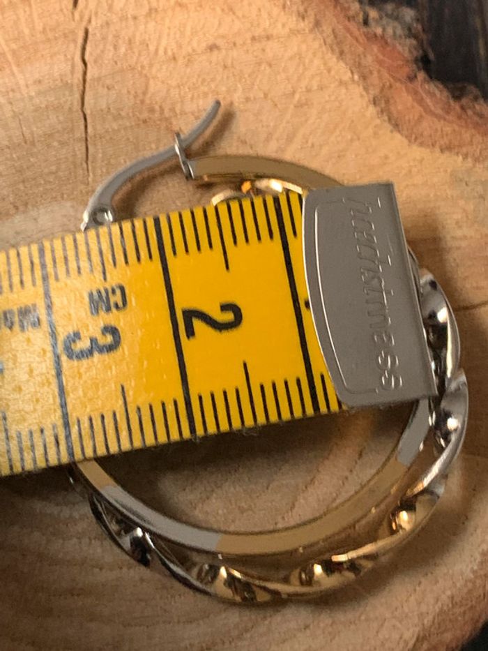 Boucles d'oreilles créole acier - photo numéro 3