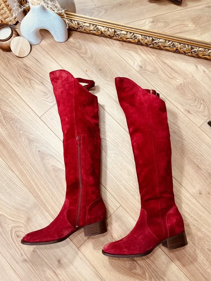 Pointure 36 bottes femme San Marina bordeaux cuir 🌺 - photo numéro 5