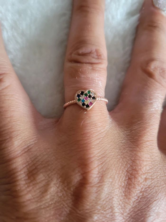 Bague coeur argent 925 zirconiums - photo numéro 7