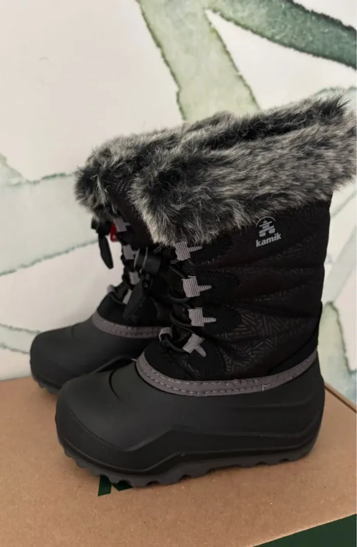Bottes de neige après ski enfant fourrées noir 26 - photo numéro 2