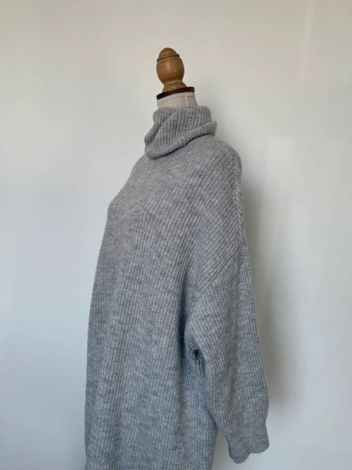 Robe pull longue gris col Vestito Vestido maille oversize Kleid dress jurk jumpsuit vestir preto - photo numéro 4