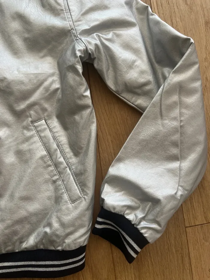 Veste bombers Monoprix teens 12 ans argenté neuf sans étiquette - photo numéro 3