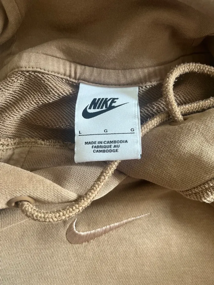 Sweat à capuche Nike beige sable Taille L - photo numéro 7