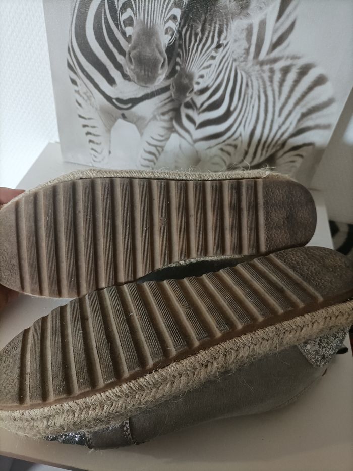 Chaussures espadrilles gris argenté paillettes - photo numéro 2
