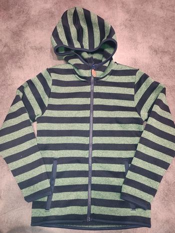 veste polaire noir et verte