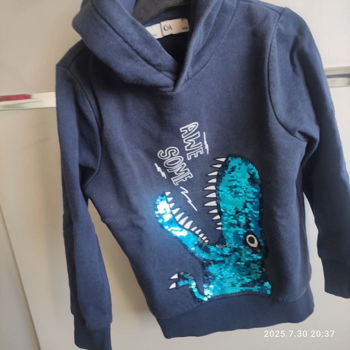 Sweat à capuche dinosaure à sequins - photo numéro 7