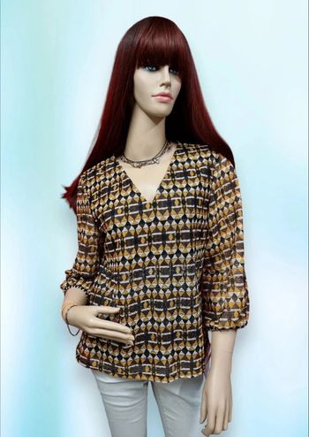 Christine Laure Blouse ocre * taille 1 *