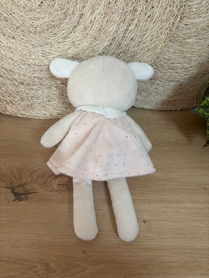 Neuf doudou biche faon robe rose paillettes mots d enfants - photo numéro 3