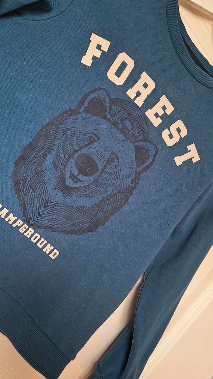 🧸 Magnifique sweat bleu motif ours Vertbaudet (10 ans) 🧸 - photo numéro 2
