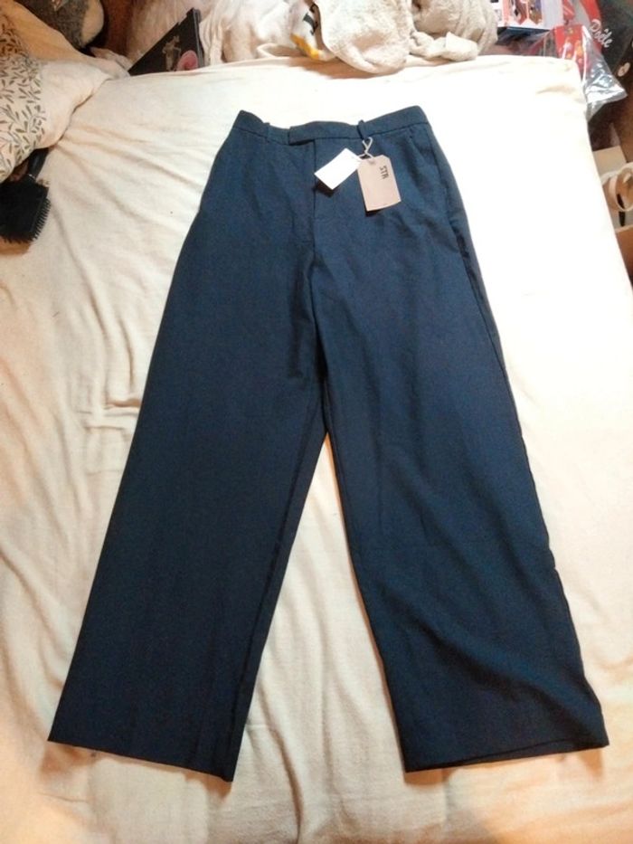 Pantalon de costume bleu marine T36 Stradivarius