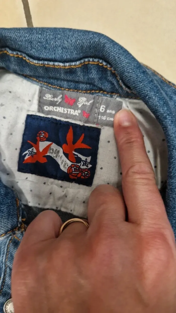 Veste jeans manches pull taille 6 ans - photo numéro 4