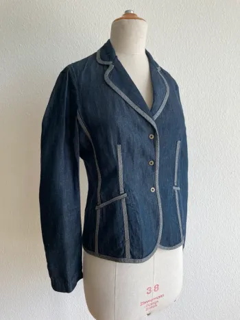 Veste blazer bleu marine Gérard Darel coton-lin