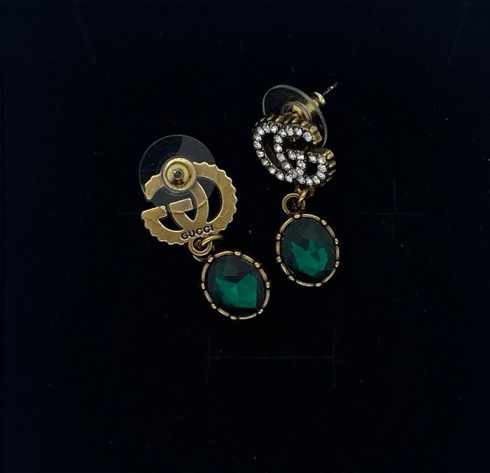 Boucles d’oreilles pendantes pour femme zircon vert - photo numéro 2