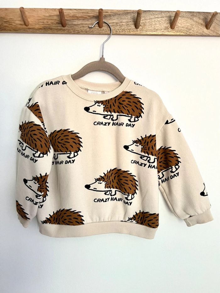 Sweat imprimé hérisson Zara 92cm - photo numéro 2