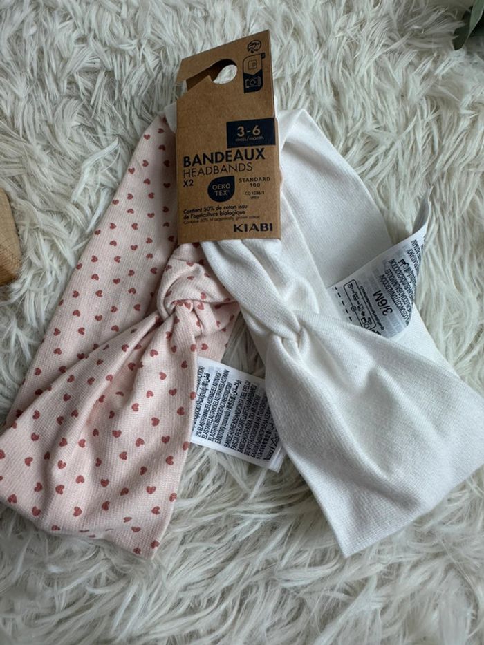 Lot de 2 bandeaux filles Kiabi taille 3-6 mois - photo numéro 2