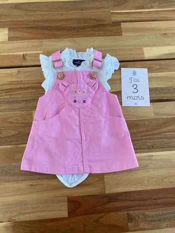Salopette rose et body