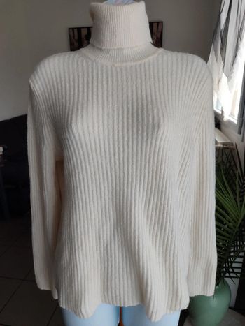 Pull côtelé col roulé