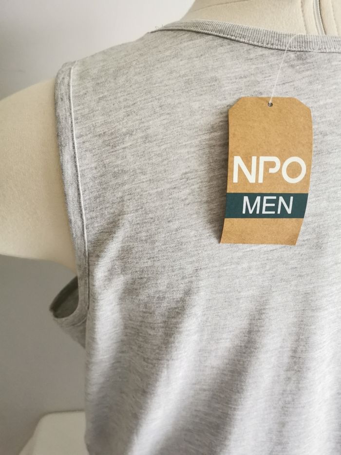Tee-shirt sans manches, débardeur gris chiné NPO Taille XL - photo numéro 5