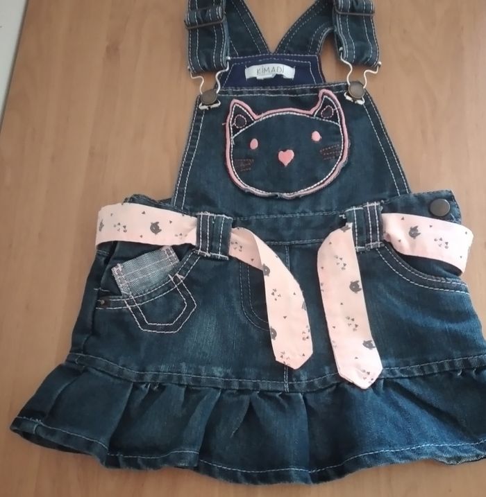 Robe à bretelles en jeans 18 mois fille Kimadi - photo numéro 3