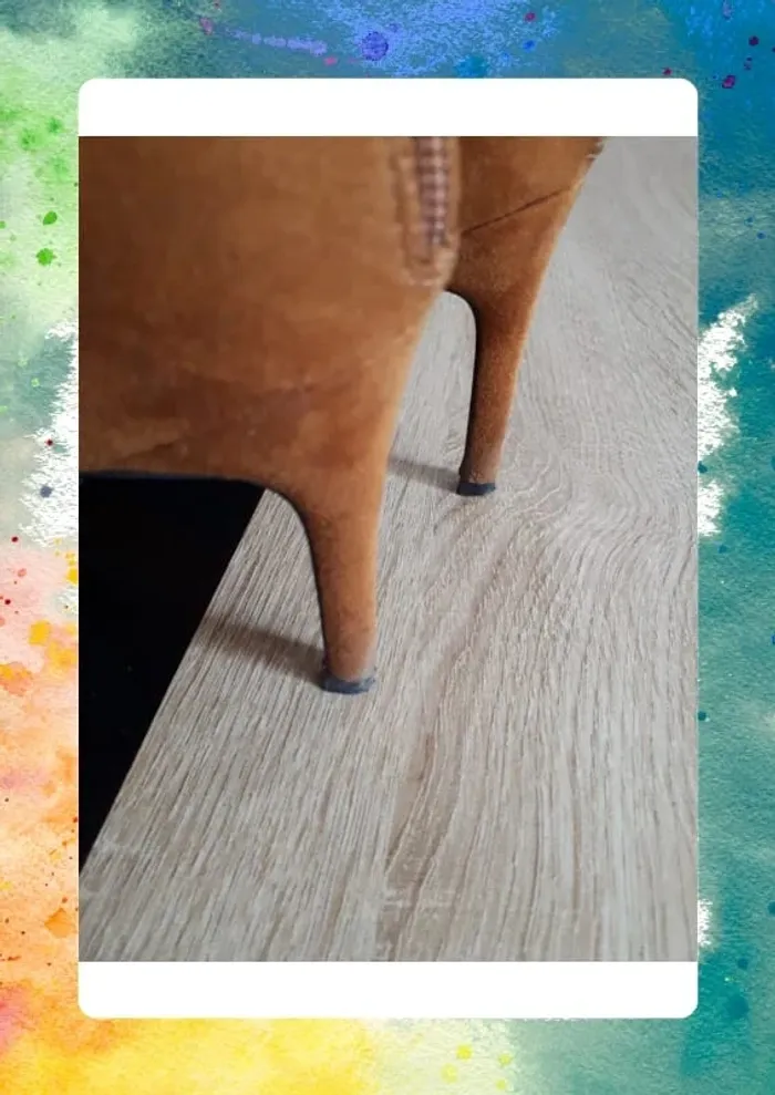 Bottines plissé couleur camel taille 39 - photo numéro 6