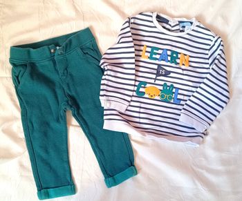 Lot ensemble garçon sweat et pantalon Okaïdi/obaïbi 18 mois