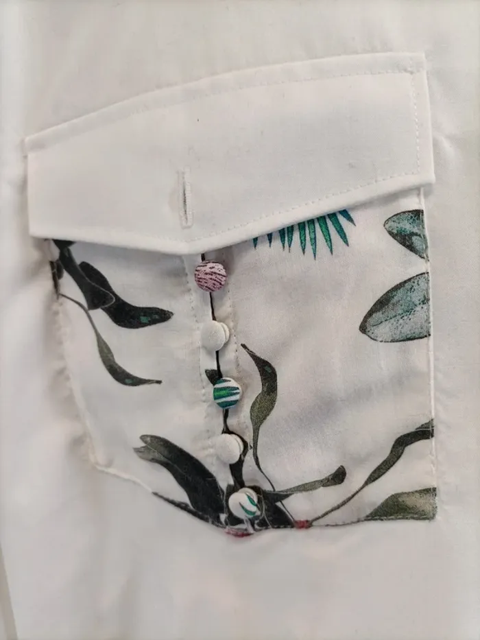 Chemise Gérard Darel Upcyclé - soie dahlia fleur - - photo numéro 7