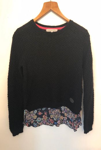 Pull épais à volant imprimé fleuri Banana Moon