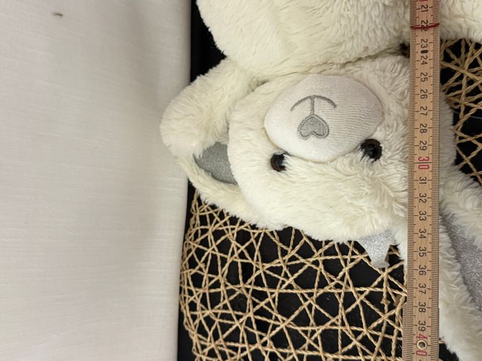 Doudou lapin blanc couronne argenté Tom & Zoé - photo numéro 4