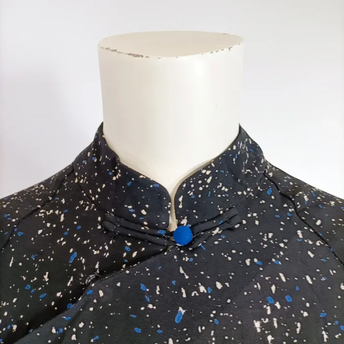 Top coupe japonaise - Noa noa by Sharin Foo - Taille XS 34 - Bleu marine et noir Élégant A331 - photo numéro 6