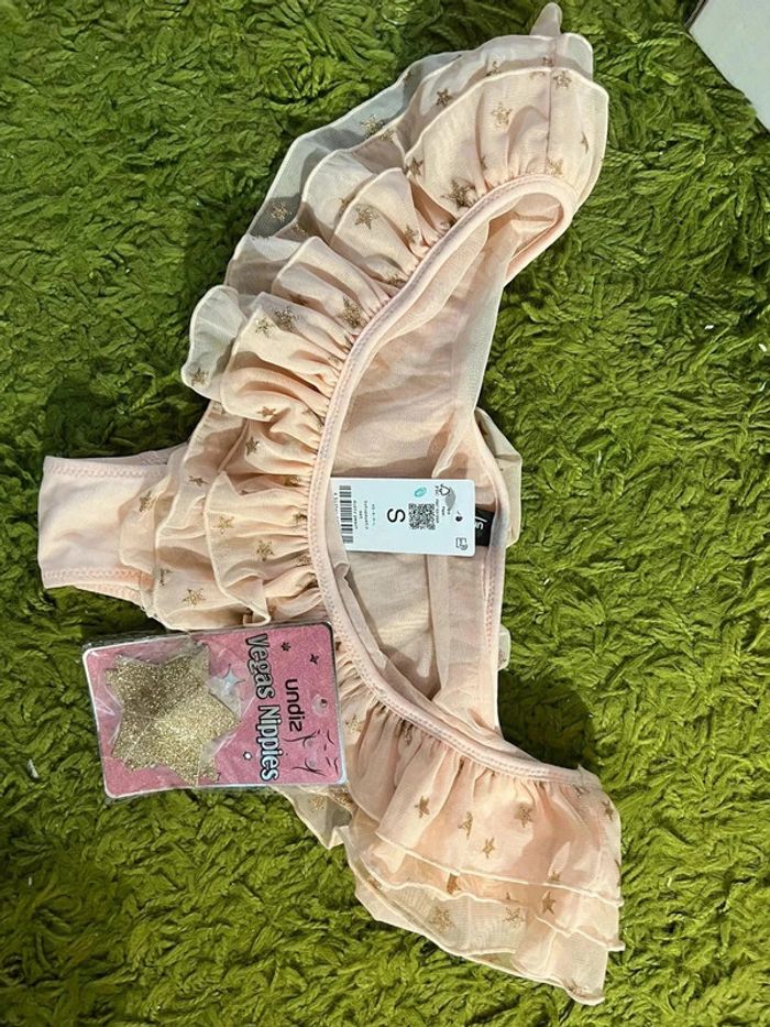 Undiz string beige etoile or nippies etoile dore neuf vegas - photo numéro 2