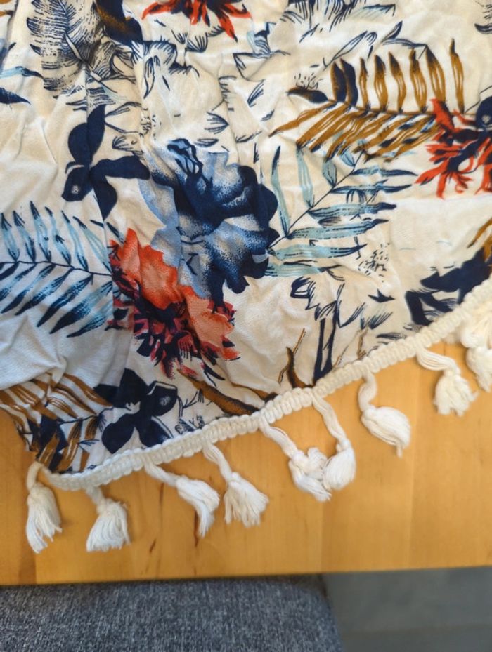 Short blanc fleurs broderie pompons - photo numéro 3