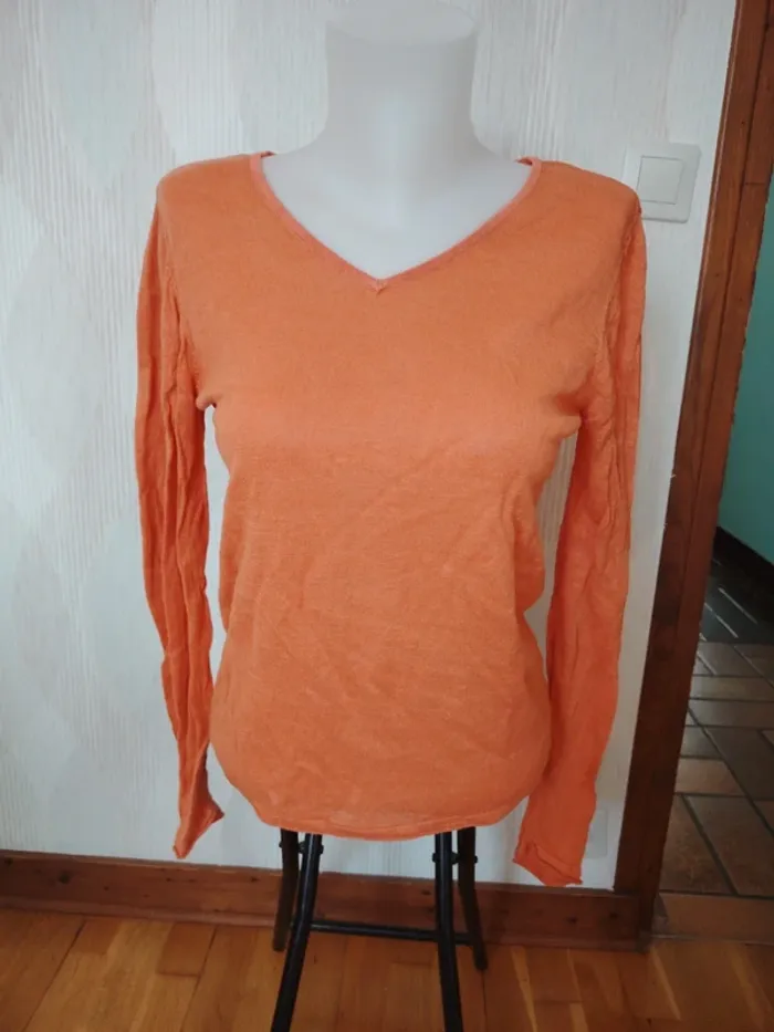Top Caroll Taille 40 (équivalent Taille 2) - Bleu - Occasion Très Bon état - Coton Mixte