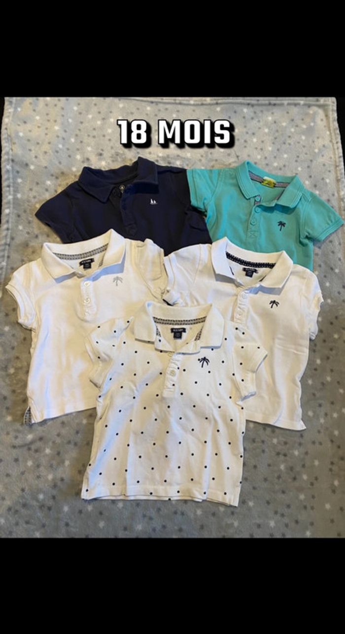 Lot de 5 polos manches courtes 18 mois