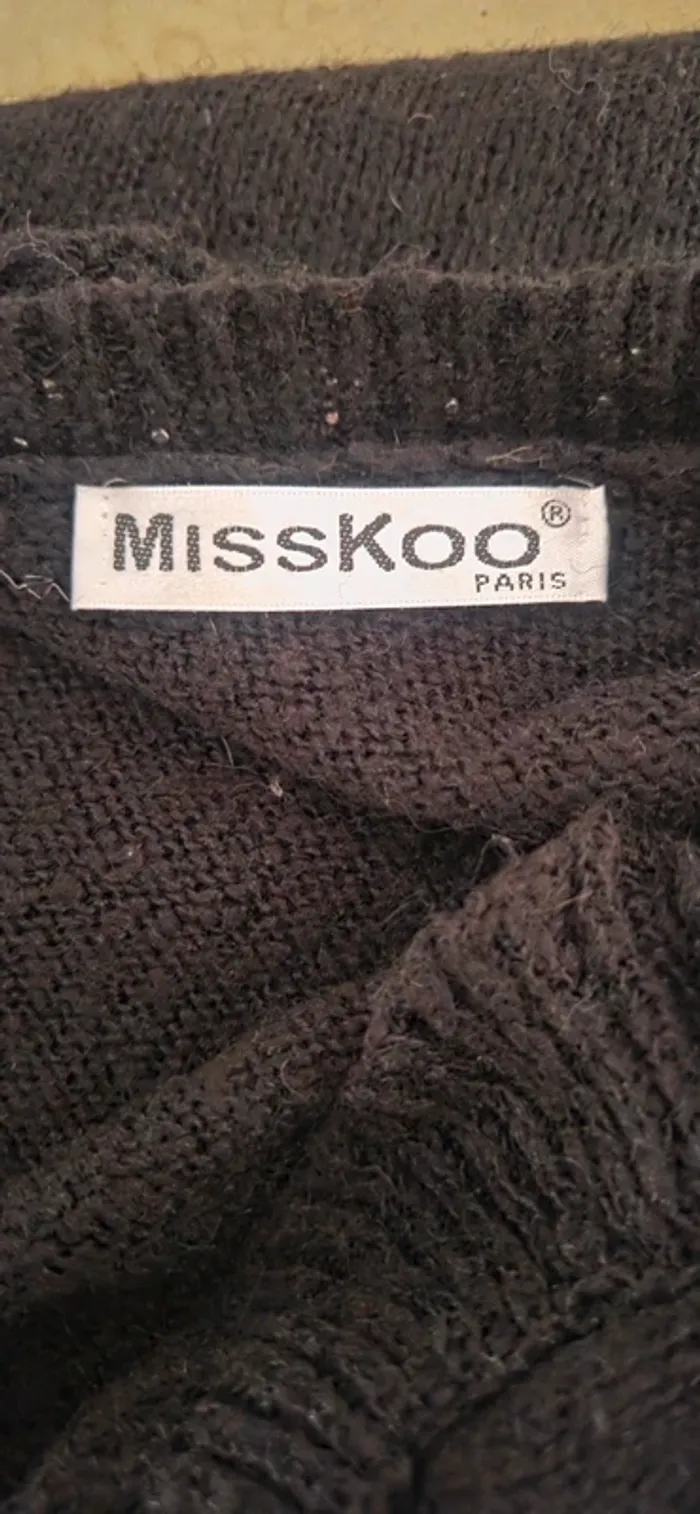 Pull Misskoo noir et perles - photo numéro 11