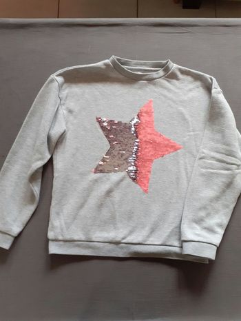 Sweat gris 14 ans sequins réversibles