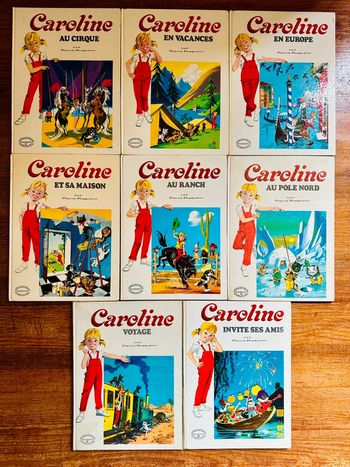 Lot de 8 Grands albums Hachette jeunesse Caroline vintage blancs bd Pierre probst