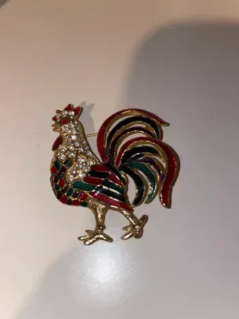Broche coq vintage
