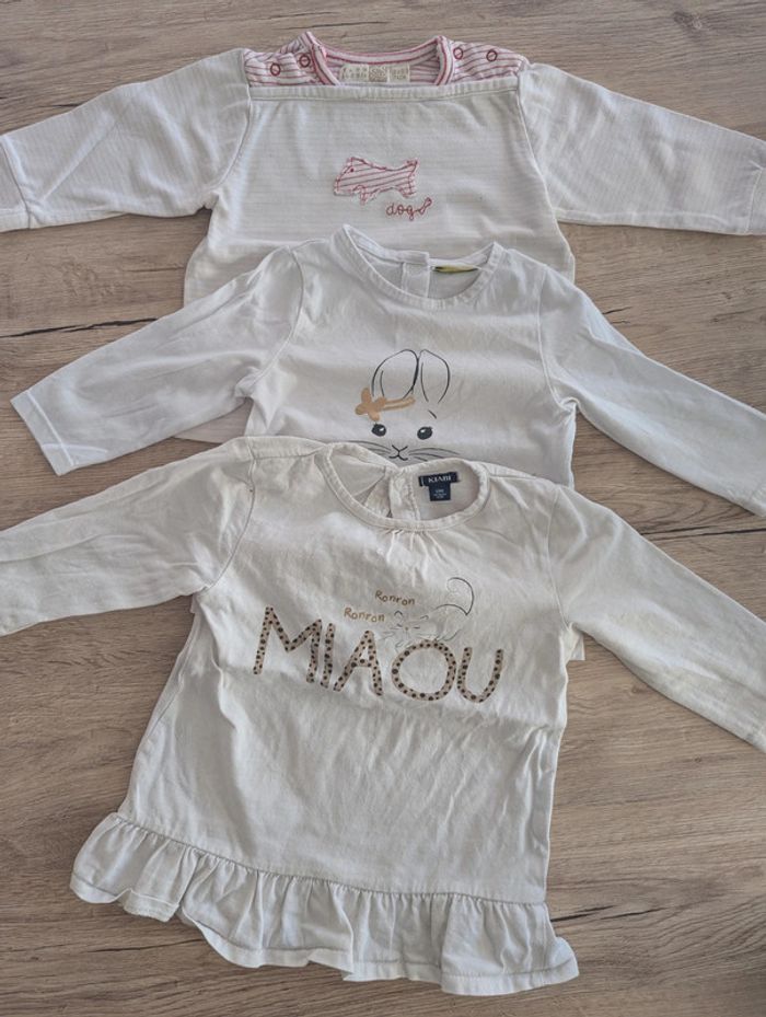 Lot de 3 t shirt manches longues 12 mois