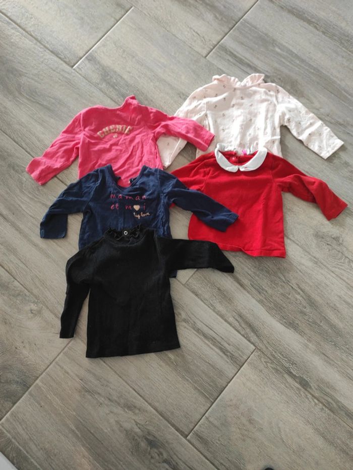 5 t-shirt manche longue 9 mois.