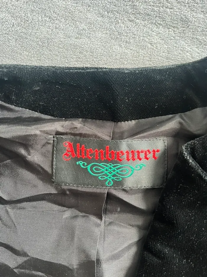 Veste autrichienne vintage noir en velours – Altenbeurer T.42 - photo numéro 4