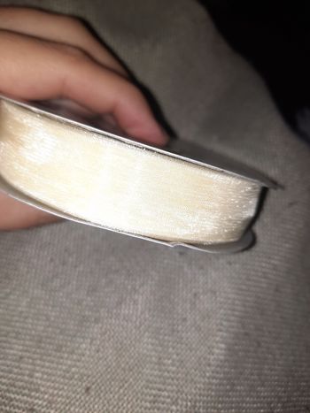 Ruban ortanza transparent crème beige 20mm 50m